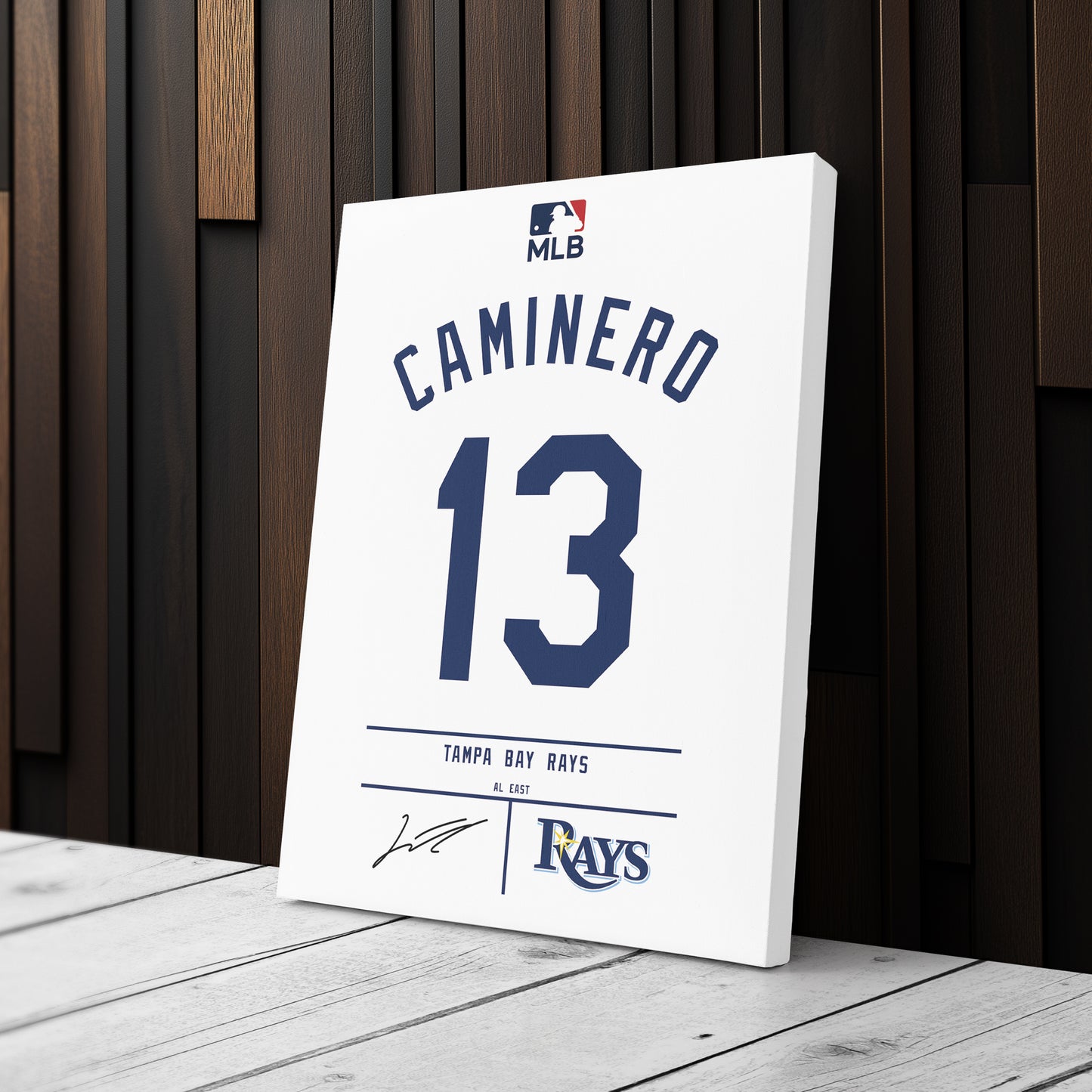 Junior Caminero Rays Jersey Canvas Print | Wall Art Decor