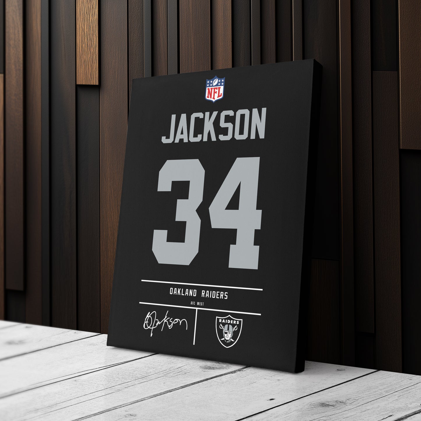 Bo Jackson Oakland Raiders Jersey Canvas Wall Art