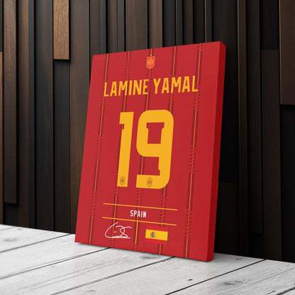 Lamine Yamal Spain Jersey Canvas Wall Art