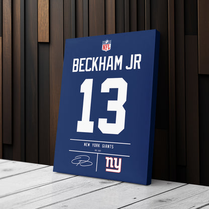 Odell Beckham Jr. Giants Jersey Canvas Print | Wall Art Decor