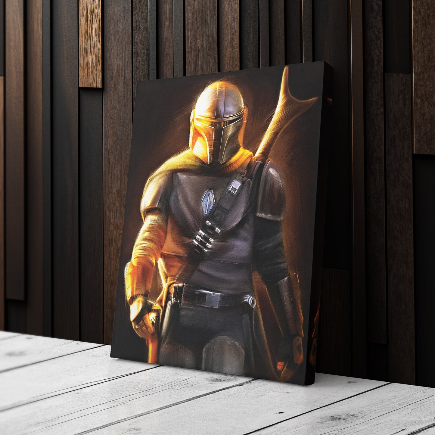 The Mandalorian Canvas Print | Star Wars Bounty Hunter Wall Art
