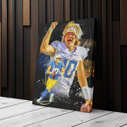 Justin Herbert Chargers Canvas Print | Los Angeles Football Wall Art