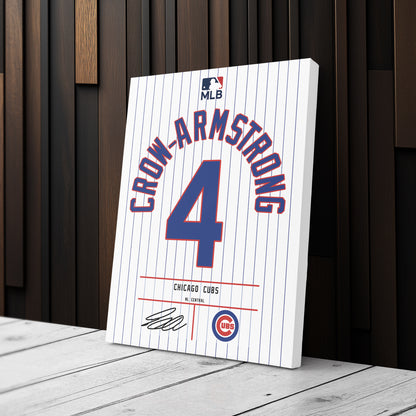 Pete Crow-Armstrong Chicago Cubs Jersey Canvas Wall Art