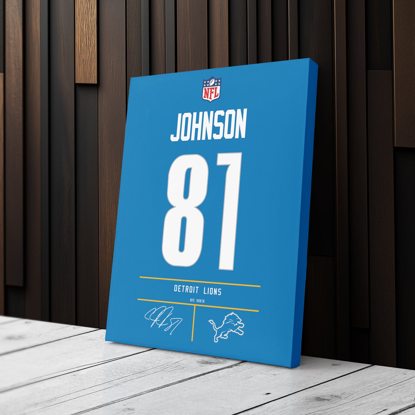 Calvin Johnson Lions Jersey Canvas Print | Wall Art Decor