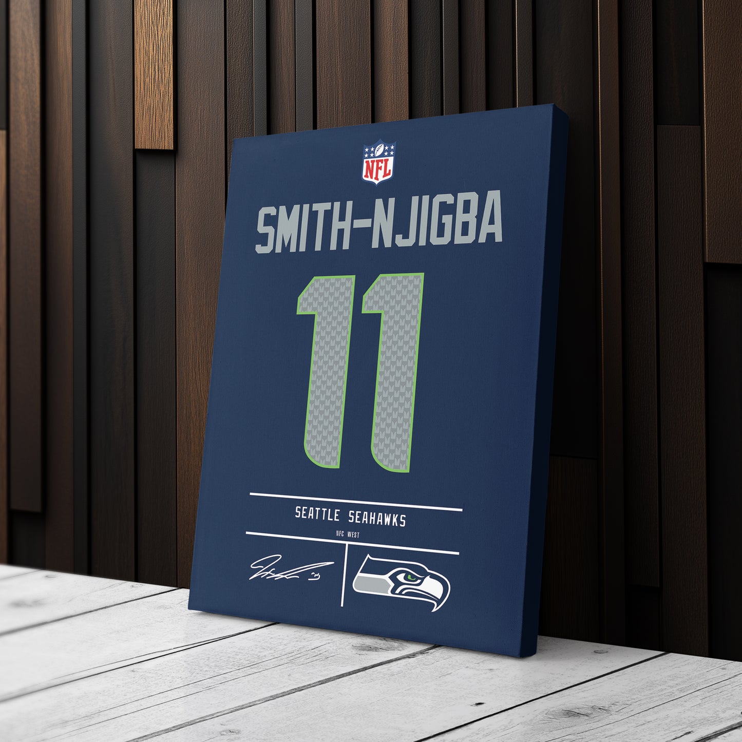 Jaxon Smith-Njigba Seattle Seahawks Jersey Canvas Wall Art