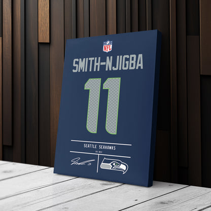 Jaxon Smith-Njigba Seattle Seahawks Jersey Canvas Wall Art