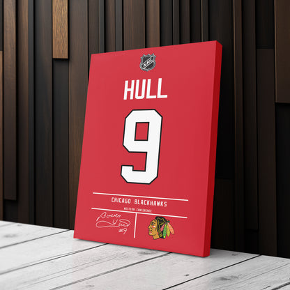 Bobby Hull Blackhawks Jersey Canvas Print | Wall Art Decor