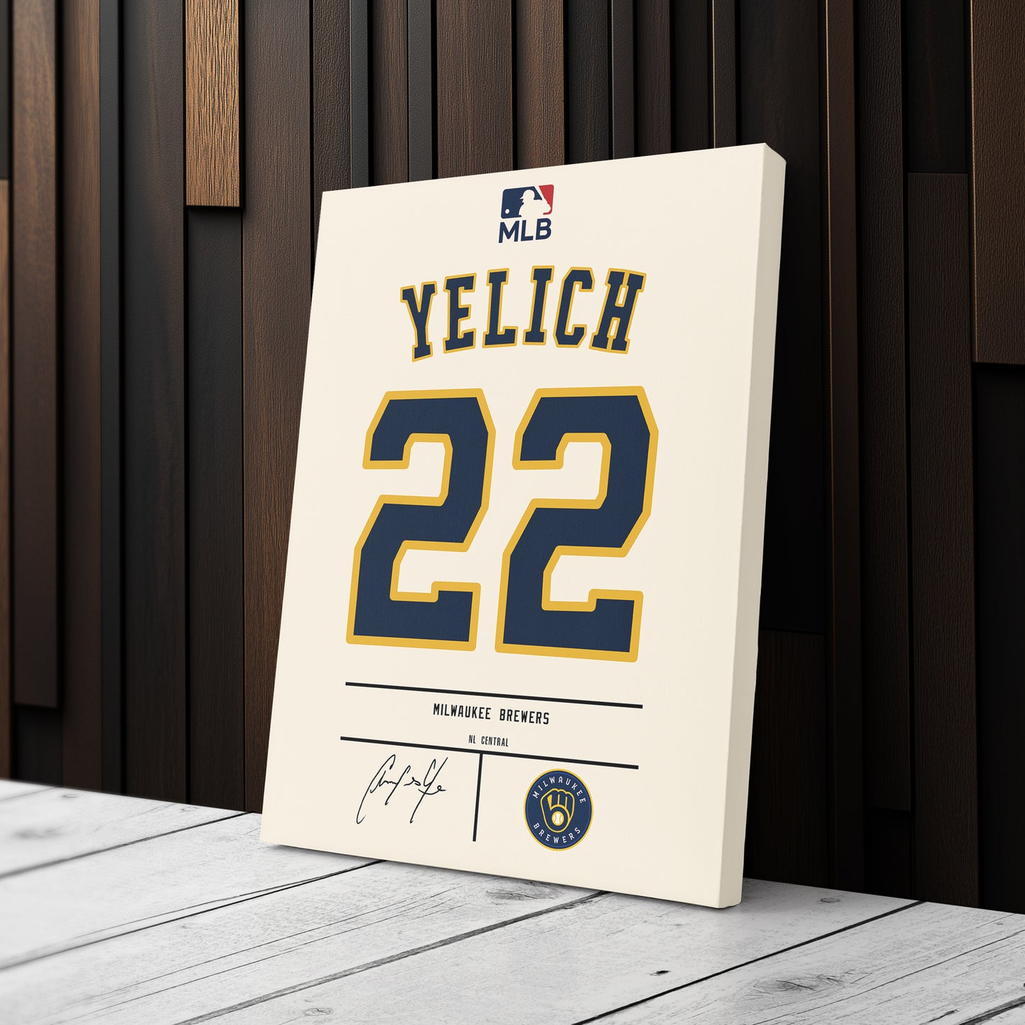 Christian Yelich Brewers Jersey Canvas Print | Wall Art Decor