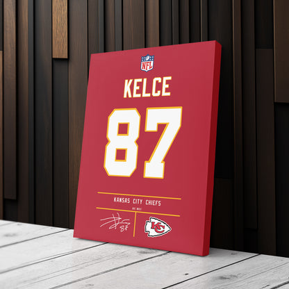 Travis Kelce Chiefs Jersey Canvas Print | Wall Art Decor