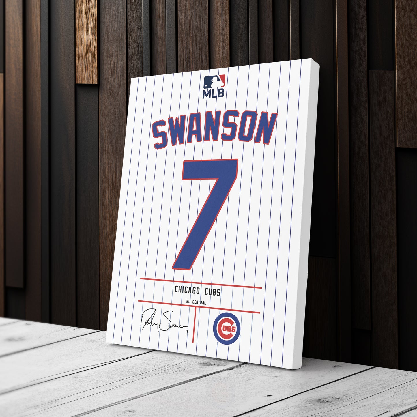 Dansby Swanson Cubs Jersey Canvas Print | Wall Art Decor