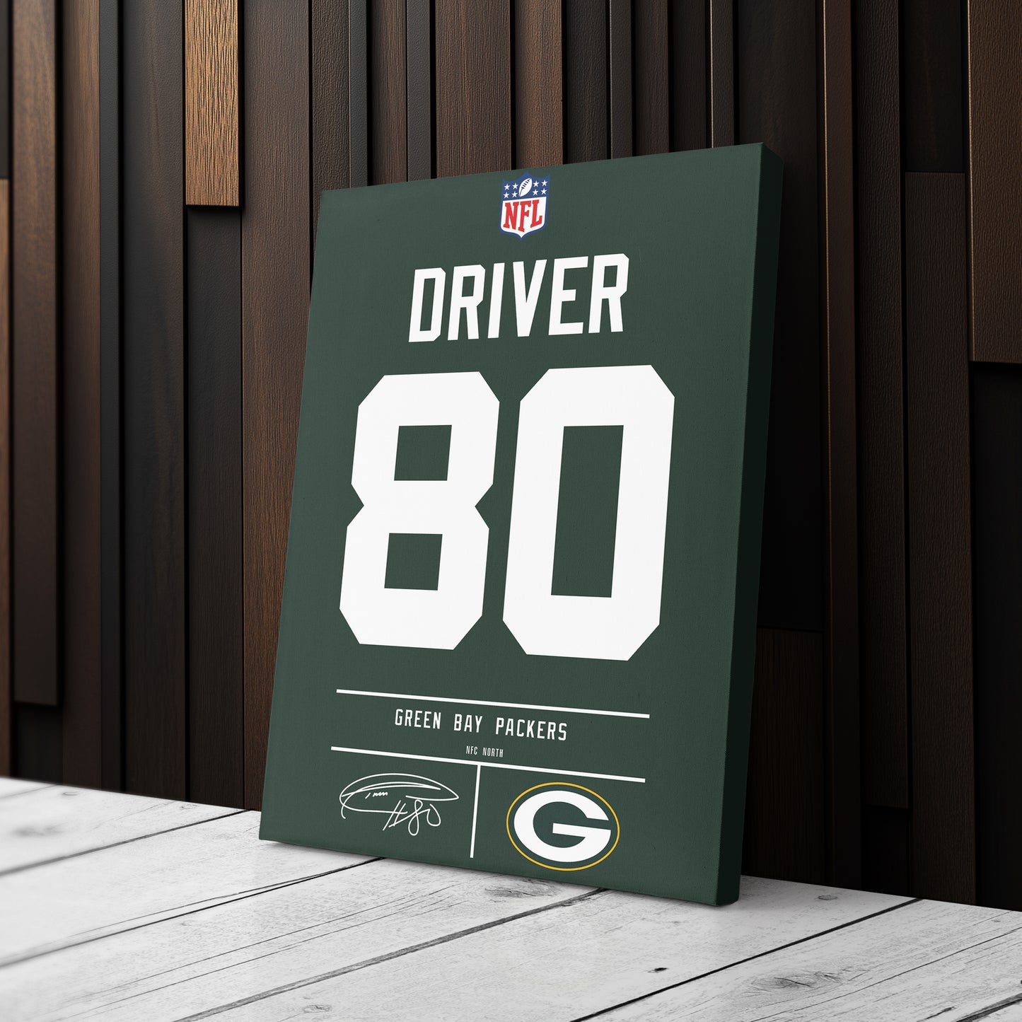 Donald Driver Green Bay Packers Jersey Canvas Wall Art