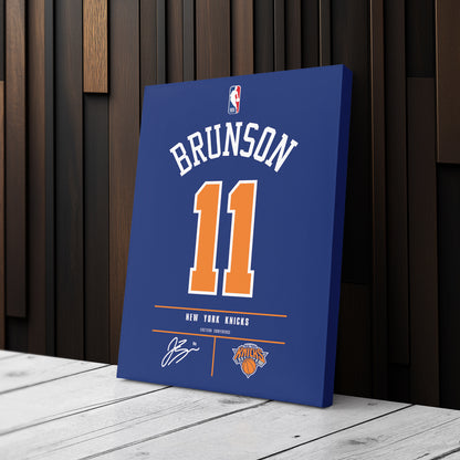 Jalen Brunson New York Knicks Jersey Canvas Wall Art