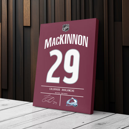 Nathan MacKinnon Avalanche Jersey Canvas Print | Wall Art Decor