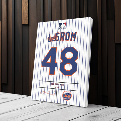 Jacob deGrom Mets Jersey Canvas Print | Wall Art Decor