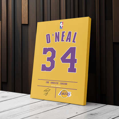 Shaquille O'Neal Lakers Jersey Canvas Print | Wall Art Decor