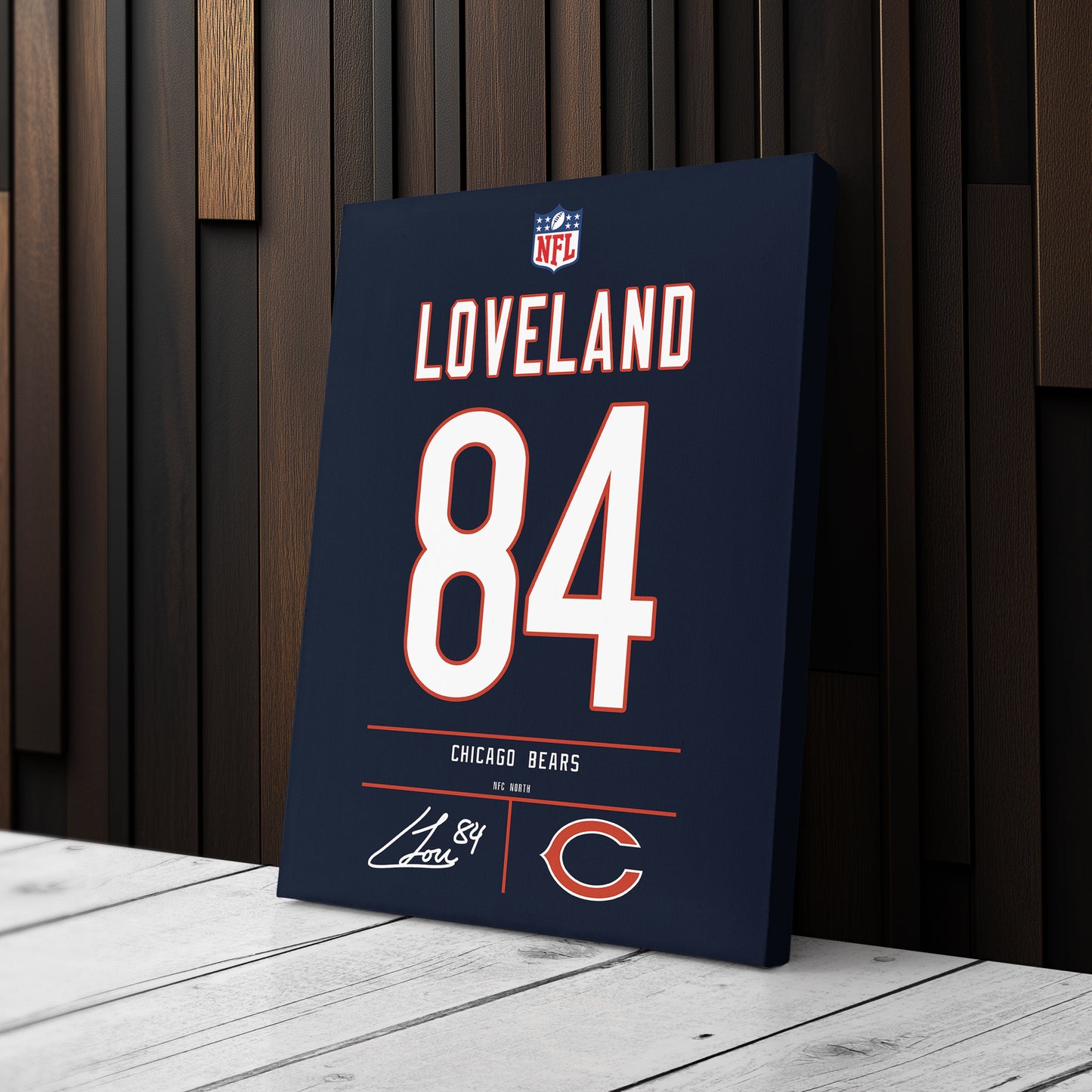 Colston Loveland Chicago Bears Jersey Canvas Wall Art