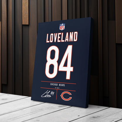 Colston Loveland Chicago Bears Jersey Canvas Wall Art