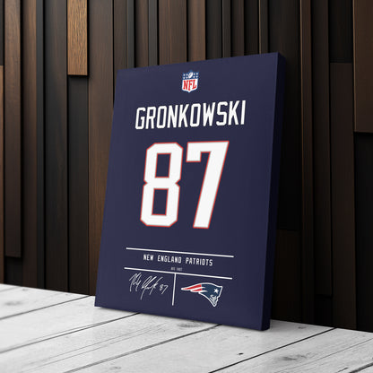 Rob Gronkowski Patriots Jersey Canvas Print | Wall Art Decor