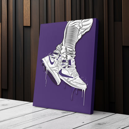 Air Jordan 1 Mid White Canvas Print | Sneakerhead Wall Art