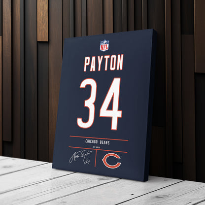 Walter Payton Bears Jersey Canvas Print | Wall Art Decor