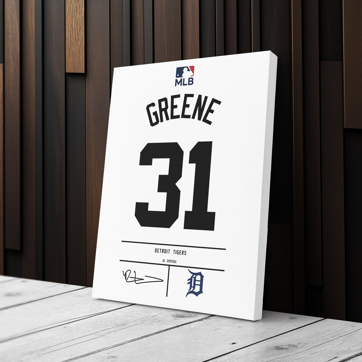 Riley Greene Detroit Tigers Jersey Canvas Wall Art