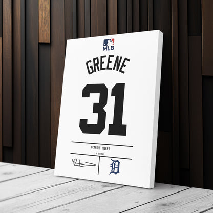 Riley Greene Detroit Tigers Jersey Canvas Wall Art