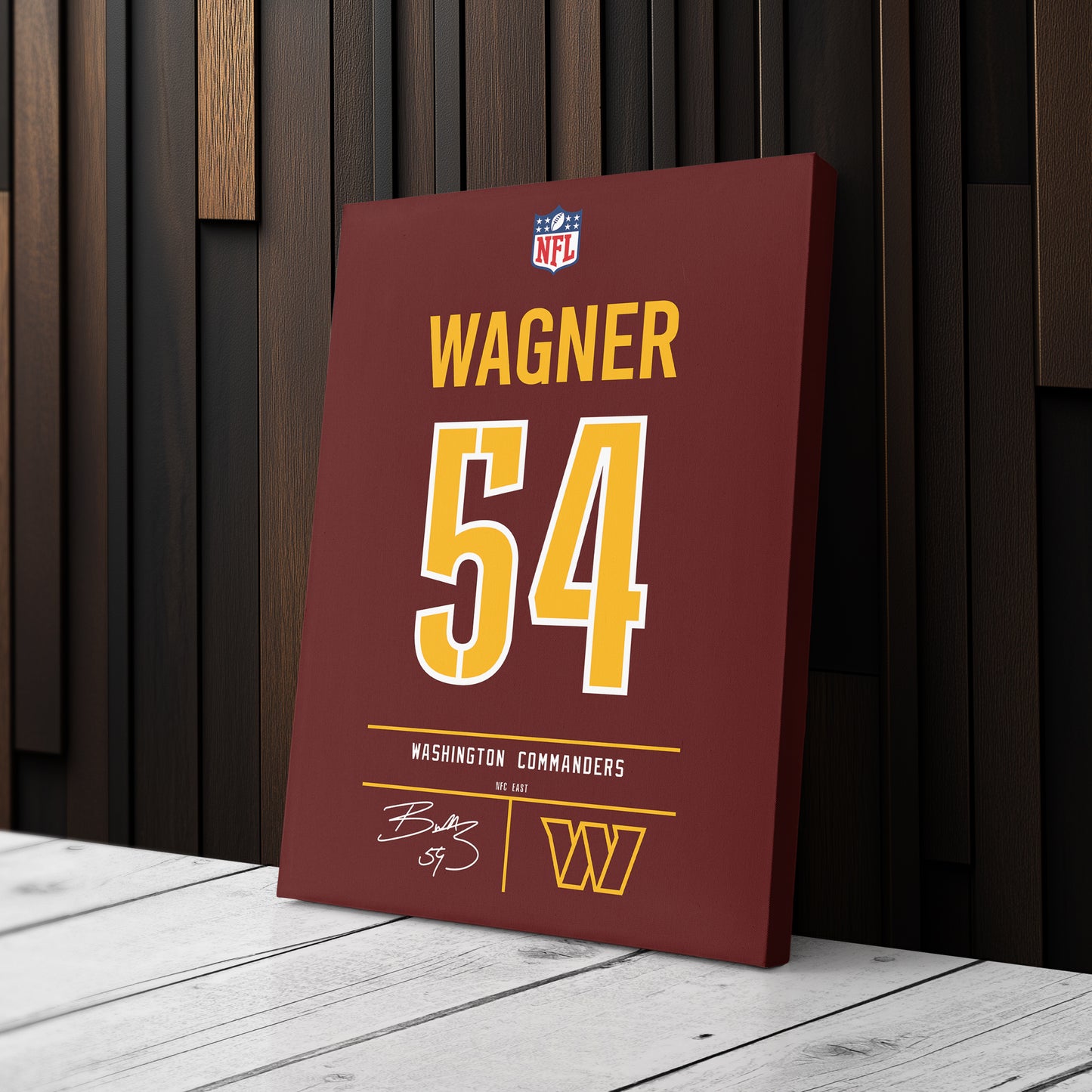Bobby Wagner Commanders Jersey Canvas Print | Wall Art Decor