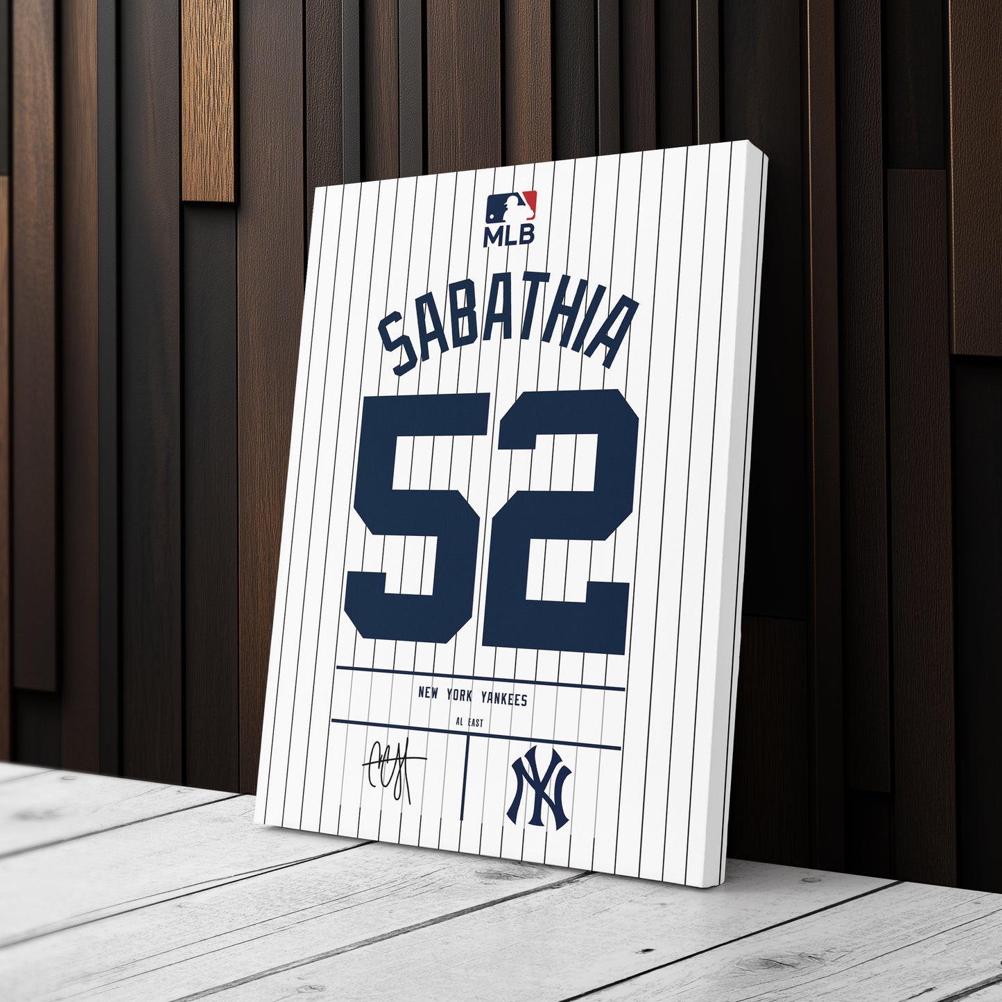 CC Sabathia New York Yankees Jersey Canvas Wall Art