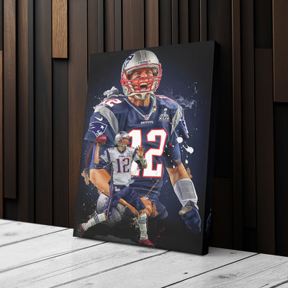 Tom Brady Patriots Canvas Print | New England Football Wall Art