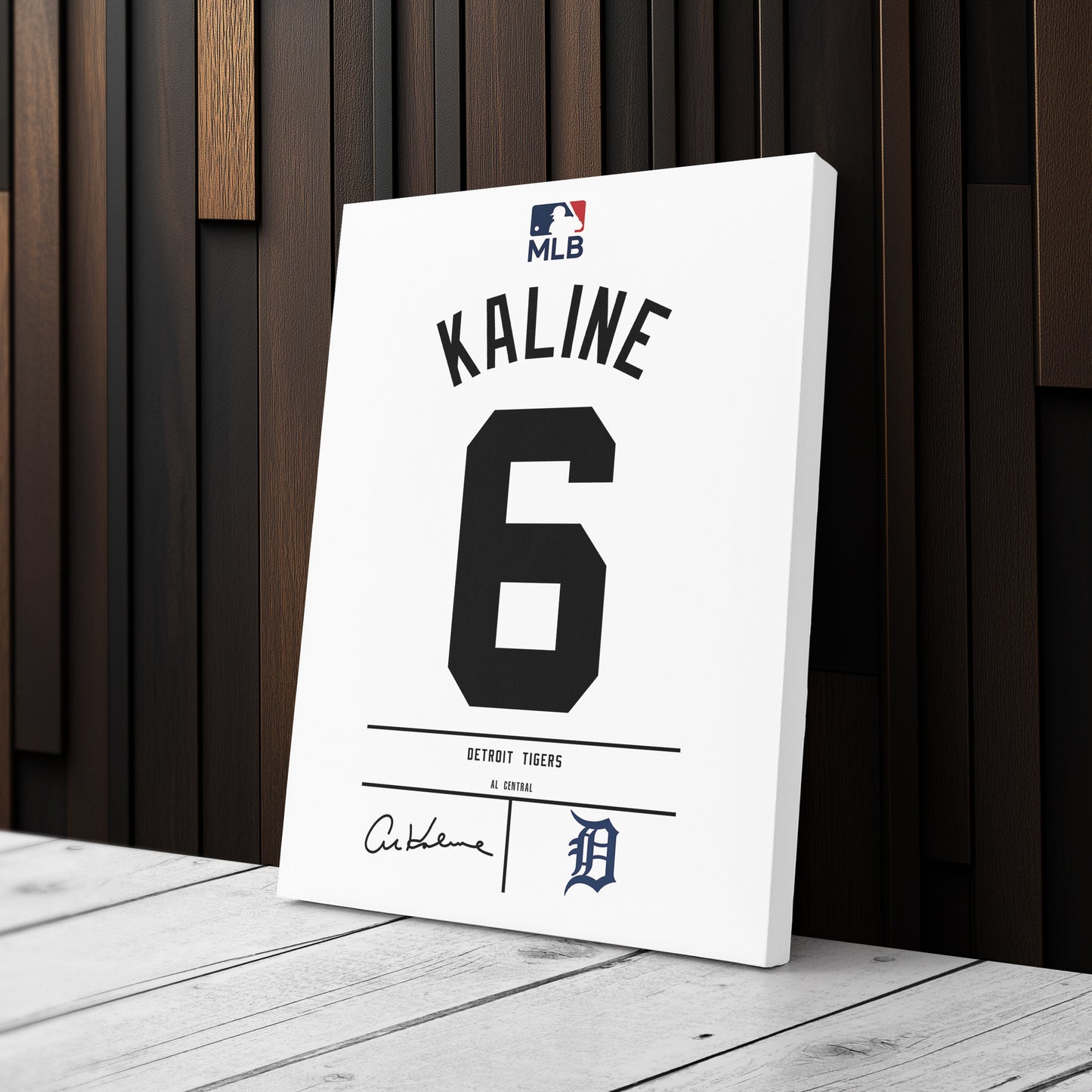 Al Kaline Detroit Tigers Jersey Canvas Wall Art