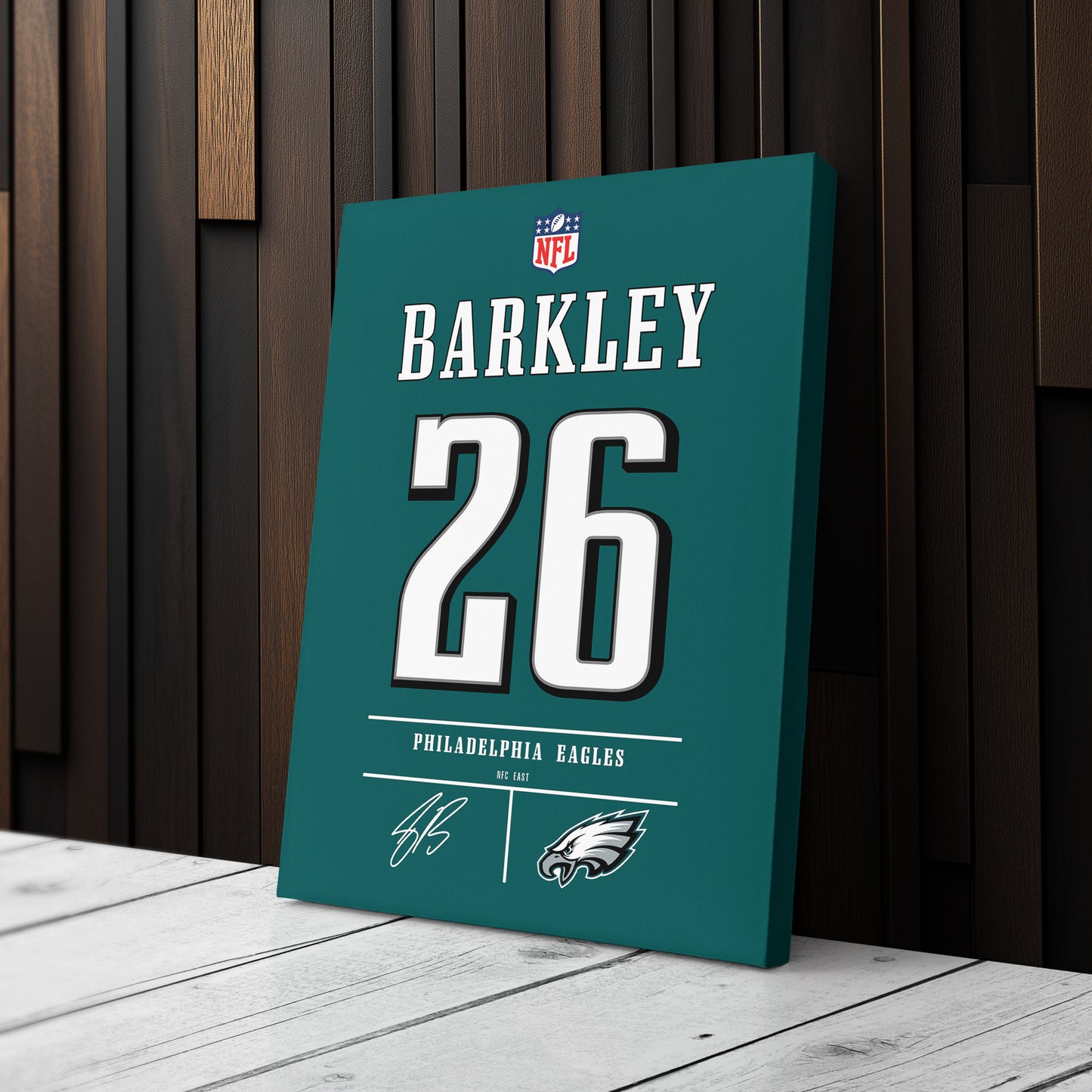 Saquon Barkley Eagles Jersey Canvas Print | Wall Art Decor