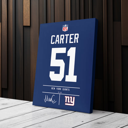 Abdul Carter New York Giants Jersey Canvas Wall Art