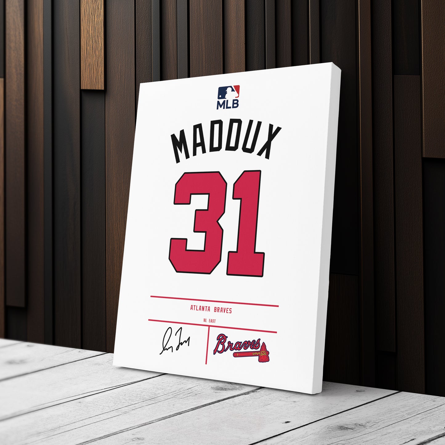Greg Maddux Atlanta Braves Jersey Canvas Wall Art