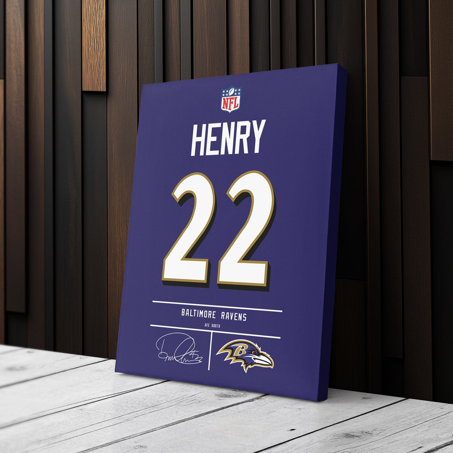 Derrick Henry Baltimore Ravens Jersey Canvas Wall Art