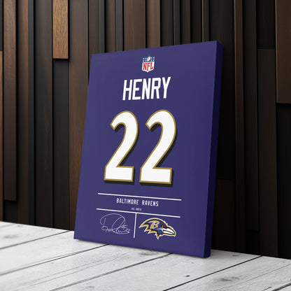 Derrick Henry Baltimore Ravens Jersey Canvas Wall Art