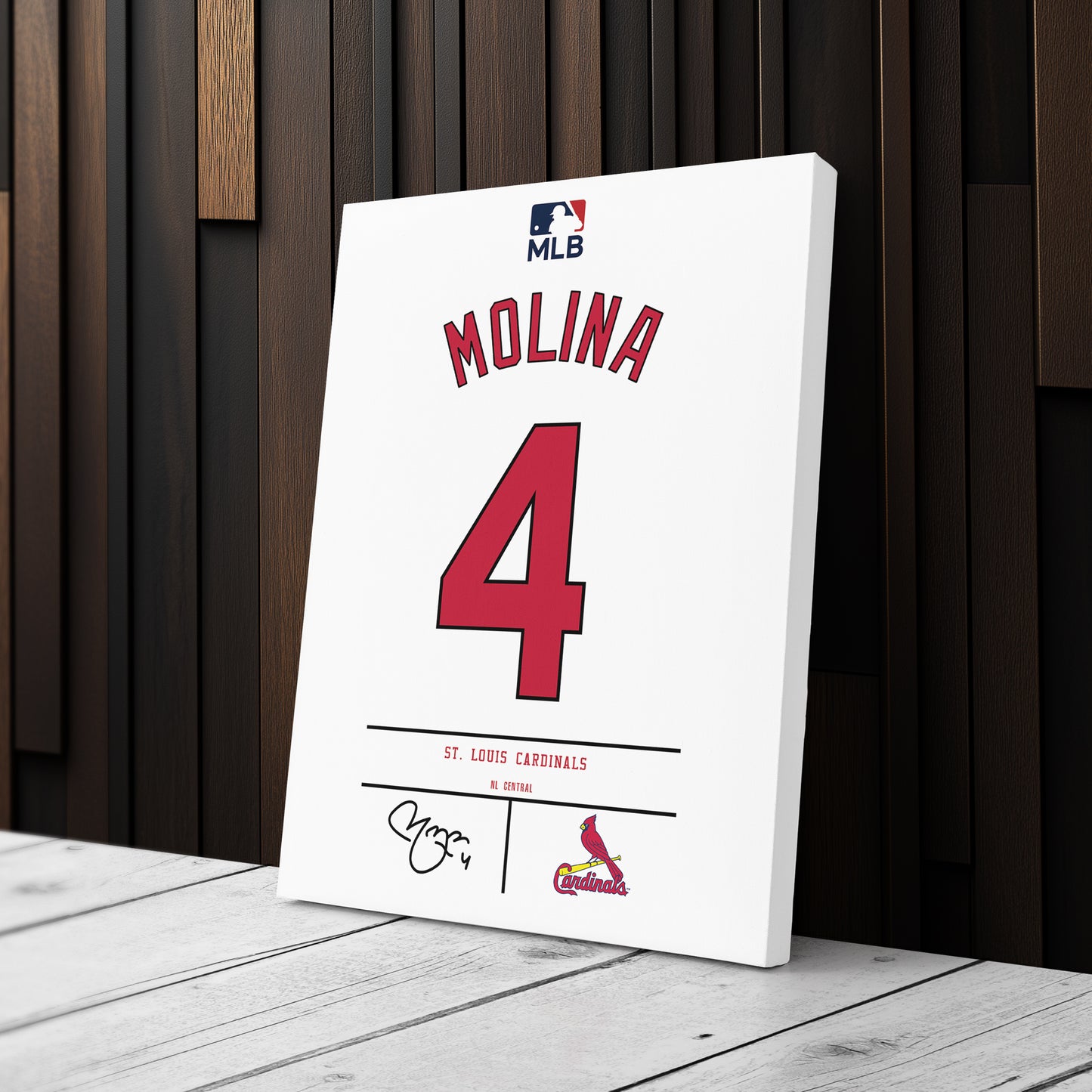 Yadier Molina St. Louis Cardinals Jersey Canvas Wall Art