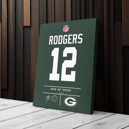 Aaron Rodgers Packers Jersey Canvas Print | Wall Art Decor