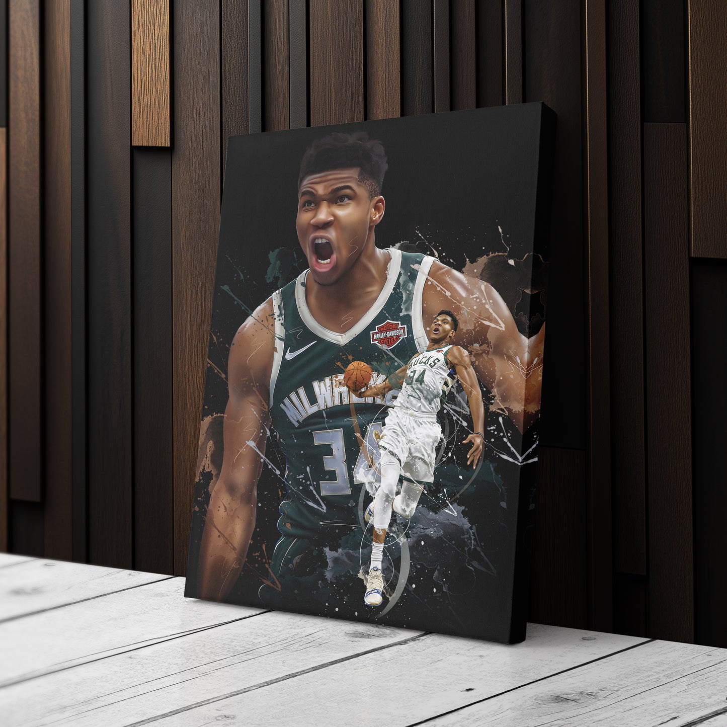 Giannis Antetokounmpo Bucks Canvas Print | Milwaukee Basketball Wall Art