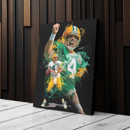 Brett Favre Packers Canvas Print | Green Bay Football Wall Art