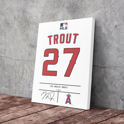 Mike Trout Angels Jersey Canvas Print | Wall Art Decor