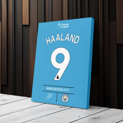 Erling Haaland Manchester City Jersey Canvas Wall Art