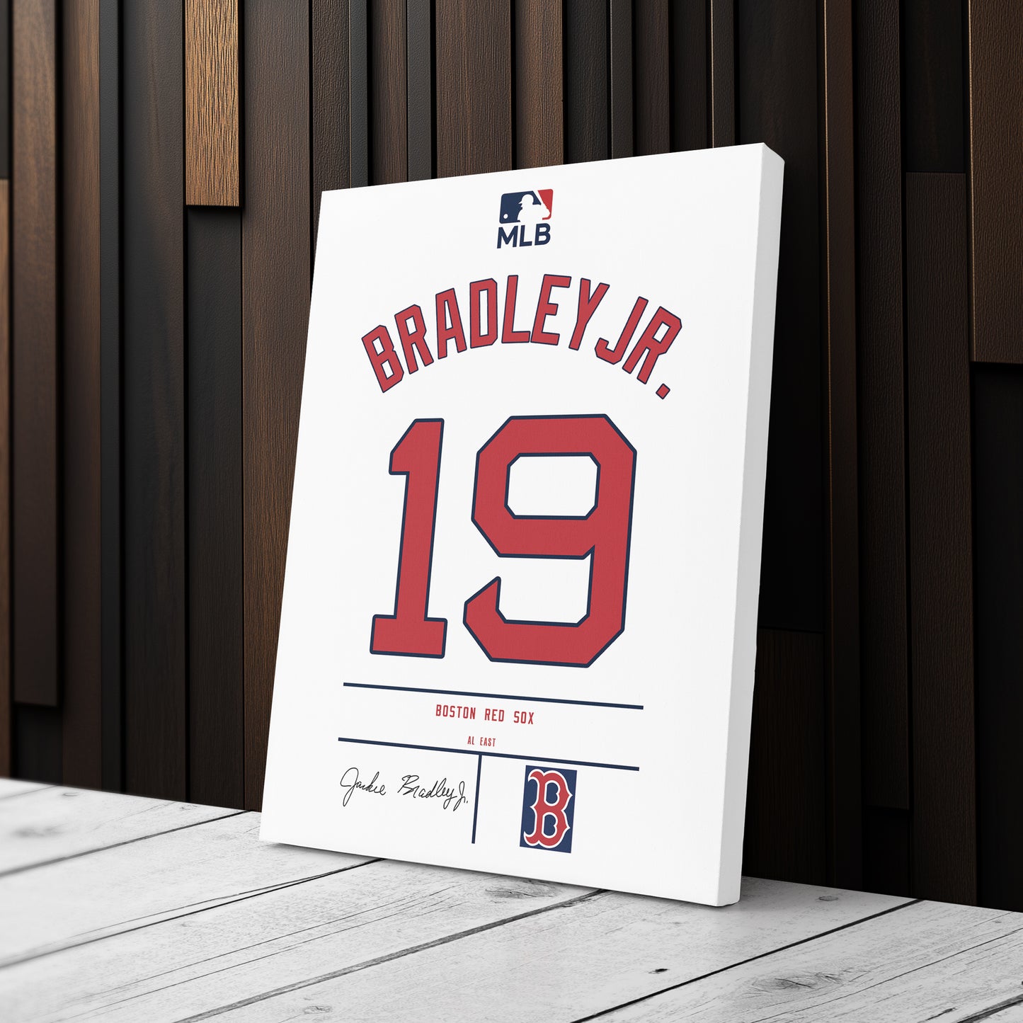 Jackie Bradley Jr. Red Sox Jersey Canvas Print | Wall Art Decor