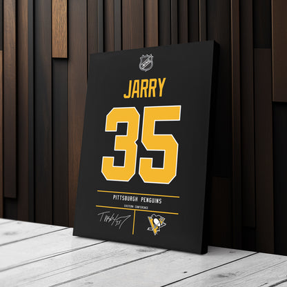 Tristan Jarry Penguins Jersey Canvas Print | Wall Art Decor
