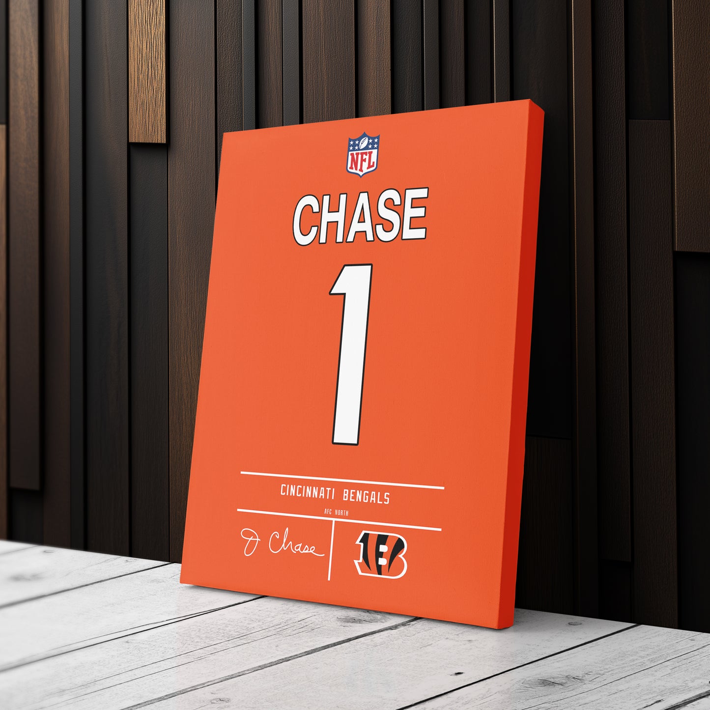 Ja'Marr Chase Bengals Jersey Canvas Print | Wall Art Decor