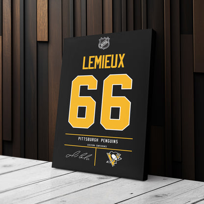 Mario Lemieux Penguins Jersey Canvas Print | Wall Art Decor
