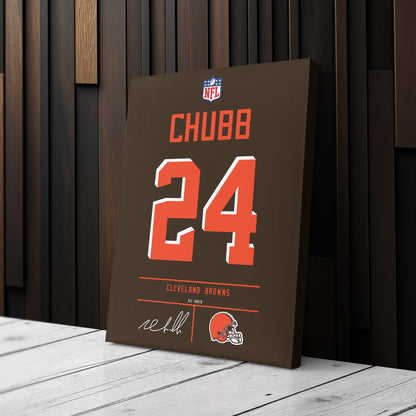 Nick Chubb Browns Jersey Canvas Print | Wall Art Decor