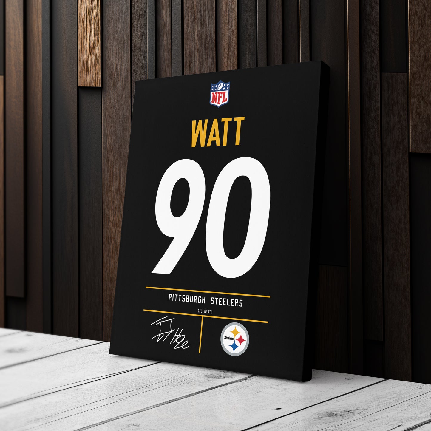 T.J. Watt Pittsburgh Steelers Jersey Canvas Wall Art