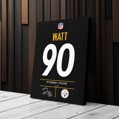 T.J. Watt Pittsburgh Steelers Jersey Canvas Wall Art