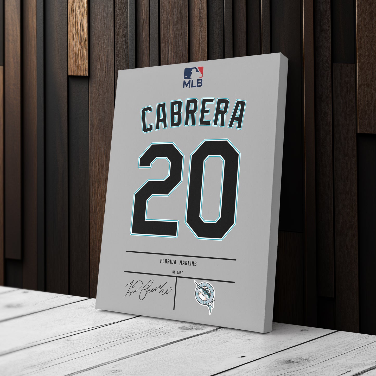 Miguel Cabrera Marlins Jersey Canvas Print | Wall Art Decor