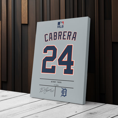Miguel Cabrera Tigers Jersey Canvas Print | Wall Art Decor